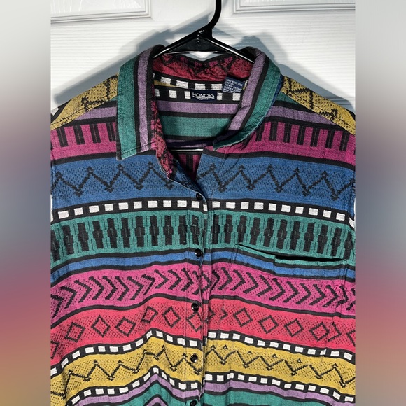 Vintage Women’s Honors Plus Size 20w Sleeveless Multicolor Rare Button Shirt - Picture 3 of 7